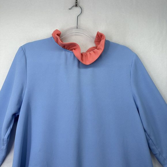 Pomander Place by Tuckernuck Blue Daphne Dress Swing Ruffle Bow sz L - Picture 3 of 16